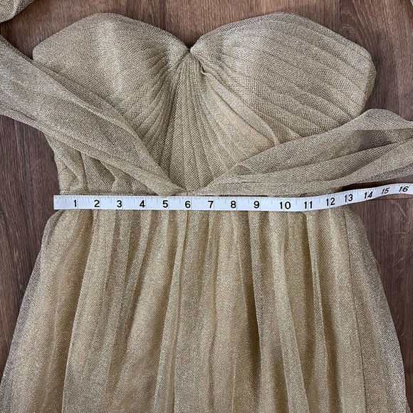Jenny Yoo Anabelle Gold Tulle Convertible Gown Dress Sz 4 - Picture 8 of 16